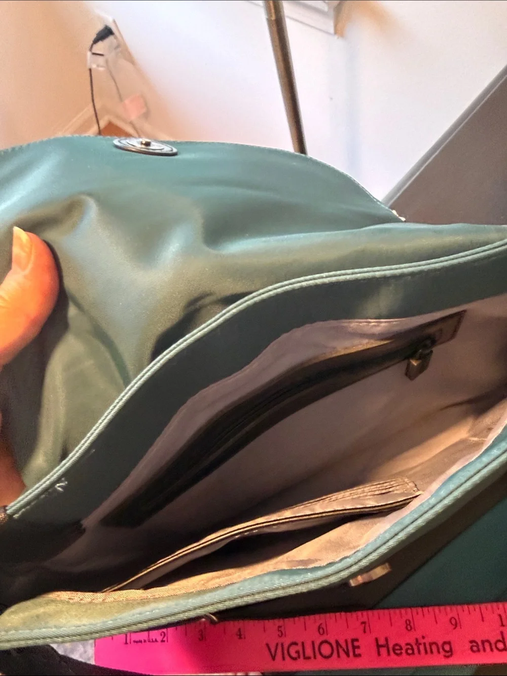 Teal Green IHKWIP Crossbody Bag with Adjustable Strap